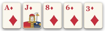 ♦のA・J・8・6・3