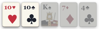 10が2枚と、K・7・4
